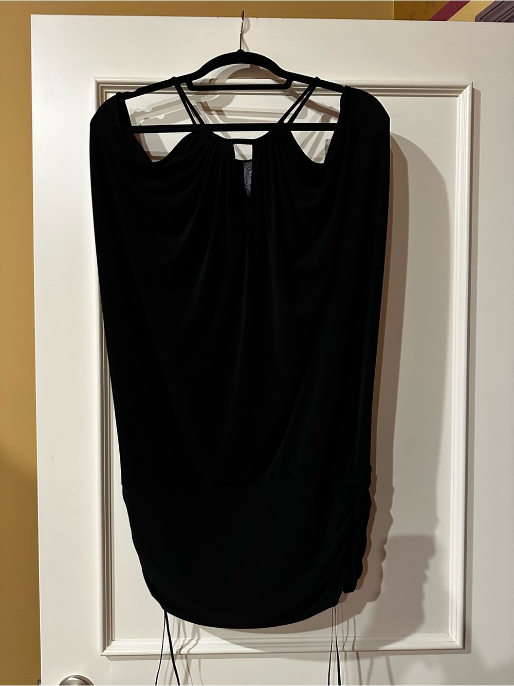 Black Strappy Ruched top/ tunic